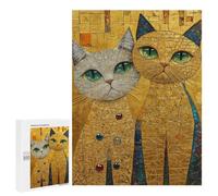 Golden Cats Art Print-1 Puzzle 1000 Pièces Educa Jouet en Bois Cadeau Unique Décoration Intérieure Jeu Éducatif Challenge Toy Adultes Et Enfants À Partir De 14 Ans 500 PCS