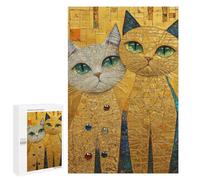Golden Cats Art Print-1 Puzzle 1000 Pièces Educa Jouet en Bois Cadeau Unique Décoration Intérieure Jeu Éducatif Challenge Toy Adultes Et Enfants À Partir De 14 Ans 1000 PCS