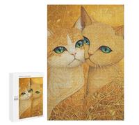 Golden Cats Art Print-2 Puzzle 1000 Pièces Educa Jouet en Bois Cadeau Unique Décoration Intérieure Jeu Éducatif Challenge Toy Adultes Et Enfants À Partir De 14 Ans 1000 PCS