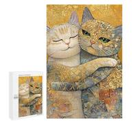 Golden Cats Art Print Puzzle 1000 Pièces Educa Jouet en Bois Cadeau Unique Décoration Intérieure Jeu Éducatif Challenge Toy Adultes Et Enfants À Partir De 14 Ans 1000 PCS