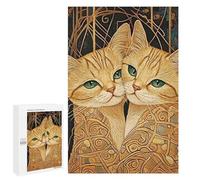 Golden Cats with Green Eyes Puzzle 1000 Pièces Educa Jouet en Bois Cadeau Unique Décoration Intérieure Jeu Éducatif Challenge Toy Adultes Et Enfants À Partir De 14 Ans 1000 PCS