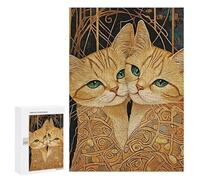 Golden Cats with Green Eyes Puzzle 1000 Pièces Educa Jouet en Bois Cadeau Unique Décoration Intérieure Jeu Éducatif Challenge Toy Adultes Et Enfants À Partir De 14 Ans 300 PCS