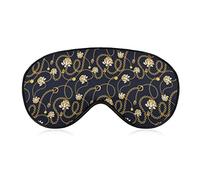 Golden Chains Bold Floral Sleep Eye Mask Couverture de sommeil douce Couverture de masque de sommeil avec les yeux bandés pour le voyage du sommeil