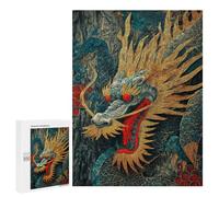 Golden Chinese Dragon Artwork Puzzle 1000 Pièces Educa Jouet en Bois Cadeau Unique Décoration Intérieure Jeu Éducatif Challenge Toy Adultes Et Enfants À Partir De 14 Ans 500 PCS