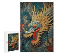 Golden Chinese Dragon Artwork Puzzle 1000 Pièces Educa Jouet en Bois Cadeau Unique Décoration Intérieure Jeu Éducatif Challenge Toy Adultes Et Enfants À Partir De 14 Ans 1000 PCS