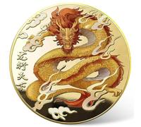 Golden Chinese Dragon's Blessing Pièce porte-bonheur en alliage massif - Exploitez la puissance du Loong - Outil grattoir pour billets de loterie