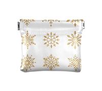 Golden Christmas Snow Petit porte-monnaie en cuir pour femme Accessoires de voyage fantaisie pour homme femme, Neige de Noël dorée, 1 size