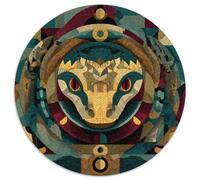 Golden Coiled Serpent 1000pcs (67.5x67.5cm) Puzzle pour Adultes - Geometric AbstraitArt,Jouet De DIY
