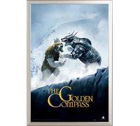 Golden Compass, The - Poster - Fighting Bears + cadre interchangeable, Shinsuke® Maxi aluminium argenté, vitre acrylique