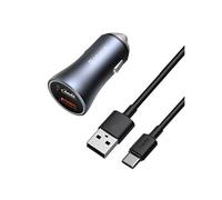 golden contactor pro quick Chargeur chargeur de voiture 2x usb 40 w quick charge scp fcp afc + cable usb usb type-c gris (tzccjd-a0g)
