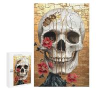 Golden Cracked Skull Art Print-1 Puzzle 1000 Pièces Educa Jouet en Bois Cadeau Unique Décoration Intérieure Jeu Éducatif Challenge Toy Adultes Et Enfants À Partir De 14 Ans 1000 PCS