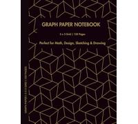 Golden Cube Graph Paper Notebook - 5x5 Grid, 150 Pages | Large 8.5 x 11 Inch: Graphing Notebook for Math, Science, Design, Sketching, and Drawing
