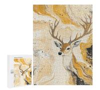 Golden Deer Abstract Art Print-1 Puzzle 1000 Pièces Educa Jouet en Bois Cadeau Unique Décoration Intérieure Jeu Éducatif Challenge Toy Adultes Et Enfants À Partir De 14 Ans 500 PCS