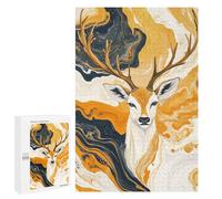 Golden Deer Abstract Art Print Puzzle 1000 Pièces Educa Jouet en Bois Cadeau Unique Décoration Intérieure Jeu Éducatif Challenge Toy Adultes Et Enfants À Partir De 14 Ans 1000 PCS