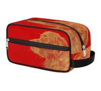 Golden Dog Trousse de toilette à suspendre pour homme et femme Rouge, Golden Dog Rouge, 10.5×4.4×5.3 in