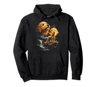 Golden Doodle Chien Hurlant Lune Fantasy Forrest Wilderness Sweat à Capuche