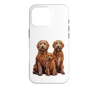 Golden Doodle Chiot Famille Croquis Dessin Art Coque pour iPhone 16 Pro