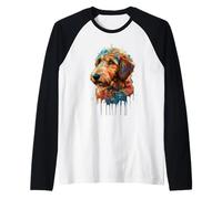 Golden Doodle Coloré Splatter Art Aquarelle Peint Manche Raglan
