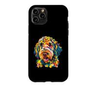 Golden Doodle Géométrique Pop Art Gros Plan Portrait Chiot Face Coque pour iPhone 11 Pro