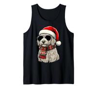 Golden Doodle Goldendoodle Chapeau de Père Noël Écharpe Lunettes de Soleil Débardeur