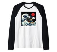 Golden Doodle Japanese Wave pour Femmes, Enfants, garçons et Filles Bruh Manche Raglan