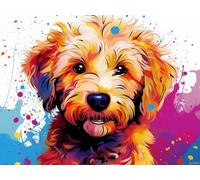 Golden Doodle Kit de peinture diamant 5D pour adulte Motif chiot 30 x 40 cm