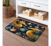 Golden Dragon Cosmic Tapis de bain à séchage rapide antidérapant en flanelle lavable pour salle de bain, toilettes, toilettes, décoration 40,6 x 61 cm