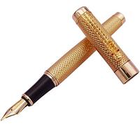 Golden Dragon Red Crystal Eyes Stylo plume avec convertisseur d'encre