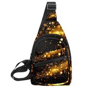 Golden Dust Light Sac à dos à bandoulière réglable pour voyage randonnée Motif Noël, Multicolore 02, 11.8x7x1.5in/30x18x4cm