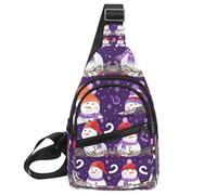 Golden Dust Light Sac à dos à bandoulière réglable pour voyage randonnée Motif Noël, Multicolore 12., 11.8x7x1.5in/30x18x4cm