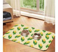 Golden Ears of Corn Tapis de nourriture pour animaux de compagnie 60 x 40 cm absorbant et antidérapant en cuir synthétique avec fond en caoutchouc et fond en caoutchouc à séchage rapide
