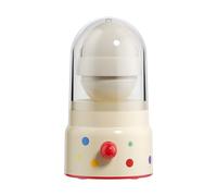 Golden Egg Shaker de petit-déjeuner jaune à pois, plastique, 14 x 8,9 cm, mélangeur à œufs à retournement rapide, design anti-chute (blanc)