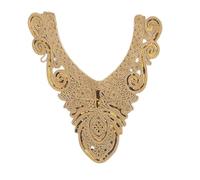 Golden Embroidered Collar Shape Beading Embroidery Sewn Lace Decorative Clothing Accessories(Style 2052,5pcs)