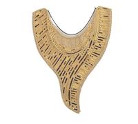 Golden Embroidered Collar Shape Beading Embroidery Sewn Lace Decorative Clothing Accessories(Style 2056,5pcs)