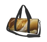 Golden Feathers - Sac de voyage rond pliable pour le week-end, le week-end, le sport, la gym, noir, taille unique, Noir , Taille unique