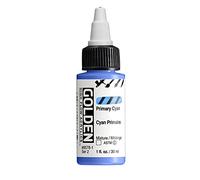 GOLDEN Flacon de peinture acrylique professionnelle à haut débit Cyan primaire 30 ml Transparent