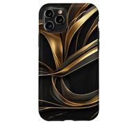 Golden Flow Abstrait Ruban Mouvement Art Coque pour iPhone 11 Pro