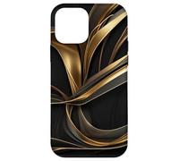 Golden Flow Abstrait Ruban Mouvement Art Coque pour iPhone 12 Mini