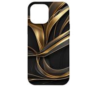 Golden Flow Abstrait Ruban Mouvement Art Coque pour iPhone 12 Pro Max