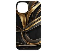Golden Flow Abstrait Ruban Mouvement Art Coque pour iPhone 13