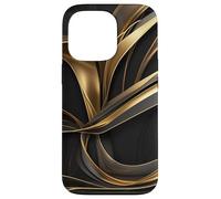 Golden Flow Abstrait Ruban Mouvement Art Coque pour iPhone 13 Pro