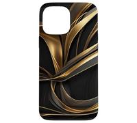 Golden Flow Abstrait Ruban Mouvement Art Coque pour iPhone 13 Pro Max