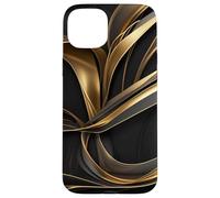 Golden Flow Abstrait Ruban Mouvement Art Coque pour iPhone 15 Plus