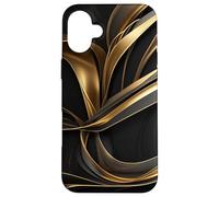 Golden Flow Abstrait Ruban Mouvement Art Coque pour iPhone 16 Plus
