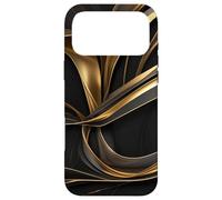 Golden Flow Abstrait Ruban Mouvement Art Coque pour iPhone 17 Pro Max