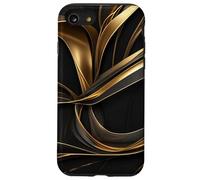 Golden Flow Abstrait Ruban Mouvement Art Coque pour iPhone SE (2020) / 7/8