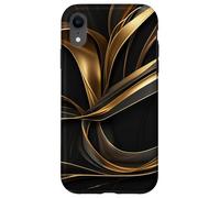 Golden Flow Abstrait Ruban Mouvement Art Coque pour iPhone XR