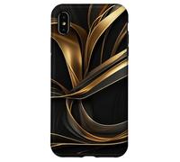 Golden Flow Abstrait Ruban Mouvement Art Coque pour iPhone XS Max