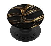Golden Flow Abstrait Ruban Mouvement Art PopSockets PopGrip Adhésif