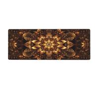 Golden Flowers Are In Full BloomFloral Print Mousepad Laptop Keyboard Mat Large Mouse Pad With Sewings Long Antidérapant Rubber Base Spring Desk Pad For Office Home Desk Decor 80 x 30 cm